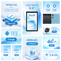 Tablet OEM/ODM de Shenzhen de 8 Pulgadas, Quad Core, Android 13.0, MTK Super Smart, Tablet PC de 8 Pulgadas, Tablet Android MTK