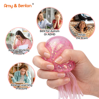 Jouets à presser en forme de méduse avec boule de sucre de malt pour soulager le stress, jouet sensoriel pour enfants, jouets sensoriels pour l'anxiété et la réduction du stress