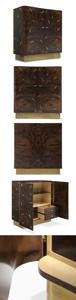 Minibar de lujo con diseño personalizado, esquinero de exhibición con pata de acero inoxidable, sala de estar marrón para armario de madera, venta al por mayor - Product Image 6