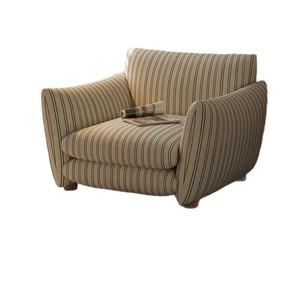 Single <b>Sofa</b> Retro Light Luxury Stripe Design 44Cm Seat Height Comfortable <b>Living</b> <b>Room</b> Chair - Product Image 5