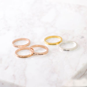 Anello di fidanzamento placcato oro 18 carati in acciaio inossidabile anello di messaggio <span class=keywords><strong>con</strong></span> <span class=keywords><strong>nome</strong></span> <span class=keywords><strong>inciso</strong></span> personalizzato personalizzato per regalo uomo donna - Product Image 6