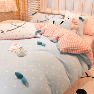 Sang Trọng Vua Kích Thước Trọng Lượng Nhẹ Có Thể Đảo Ngược In Flannel Giường Ngủ Comforter Quilt Cover Bộ Đồ Giường Bộ 4 Miếng - Product Image 6