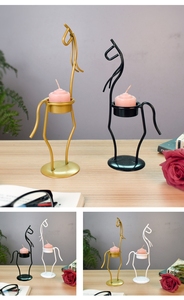 เชิงเทียนเหล็กรูปม้าแสนโรแมนติกแบบนอร์ดิกทำด้วยมือเชิงเทียนโลหะสไตล์นอร์ดิกสำหรับตกแต่งบ้านเชิงเทียนที่มีเอกลักษณ์ - Product Image 5