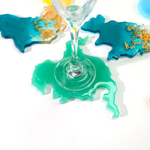 C-0433 Carte moule DIY miroir cristal colle chute sept continents coaster moule spot intercontinental moule en silicone - Product Image 4