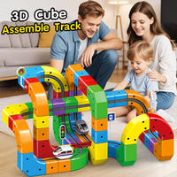 Nouveau Kit de Construction DIY pour Enfants : Circuit Magique de Voitures, Piste de Course pour Bébés, Jouet Éducatif STEM, Train Électronique sur Rail, Ensembles de Jouets Cubes 3D - Vente en Gros