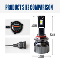 Ampoule de phare de voiture LED V11 75W 6000LM, haute puissance, super lumineuse, lampe automobile avec puce 3570 et ventilateur de refroidissement en aluminium aéronautique amélioré