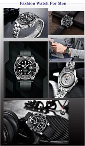 นาฬิกาข้อมือผู้ชายแบรนด์ดัง กระจกแซฟไฟร์ ระบบ GMT กันน้ำ 100 เมตร นาฬิกาอัตโนมัติสำหรับผู้ชาย <span class=keywords><strong>PAGANI</strong></span> <span class=keywords><strong>DESIGN</strong></span> <span class=keywords><strong>1662</strong></span> GMT - Product Image 5