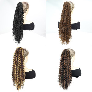 Cola de Caballo Sintética Rizada de 24 Pulgadas con Clip, Resistente al Calor, para Mujeres Afroamericanas, Fibra de Alta Temperatura - Product Image 3