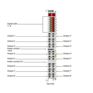 Becshoff EL2798 — terminal de sortie numérique à 8 canaux 30 V AC/DC, 2 A, à couleur unie