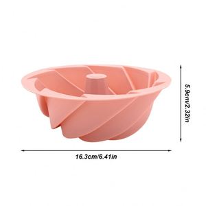 Fluted Round Silicone Baking Molds, Spiral Silicone Pans Non-Stick <b>Cake</b> Pan Mold Baking <b>Cake</b> Mold Silicone <b>Cake</b> <b>Tins</b> - Product Image 2