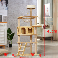 Fabricant de gros produit pour animaux de compagnie en bois grand escalier Design Condo Arbre à chat Tour