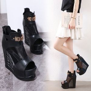 Wholesale Breathable Outdoor Spring Summer Fashion Luxury Brand Designer Women Classic Chunky Wedge High Heels <b>Sandals</b> - Product Image 5