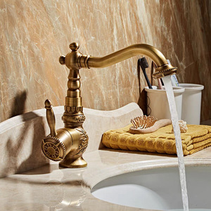 Rubinetto in Ottone Stile Retrò Europeo con Valvola in Ceramica, Design Moderno, Montaggio su Piano, Monocomando per Lavabo <span class=keywords><strong>Bagno</strong></span> - Product Image 2