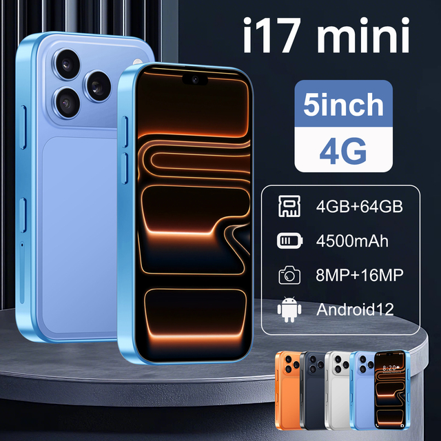 2026 High Quality Original I17 Pro Smartphone 5.0 Inch LED 120Hz 4+64GB Storage 16MP octa Core French Spanish