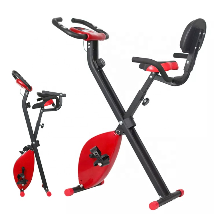 Folding Exercise Stationary Bike 3-in-1 Foldable Indoor Cycling Magnetic Upright Workout X-bike With 8-level Resistance