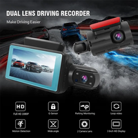 Telecamera da cruscotto Full HD a doppia lente con WiFi, schermo LCD, registratore video e scatola nera