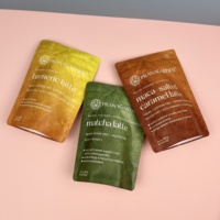 Pochettes MDOPE/PE de qualité alimentaire, sacs à fermeture éclair debout étanches à l'humidité, en plastique thermoscellé pour supplément Matcha Latte