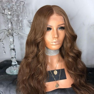 Faux cuir chevelu luxueux de qualité supérieure, couleur brun coréen ondulé, jungle japonaise Remy, 1 pièce - Product Image 2