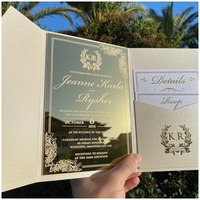 Carte d'invitation de mariage personnalisée en feuille d'or, papier artistique scintillant, code QR RSVP pour cérémonie de mariage de luxe, impression numérique