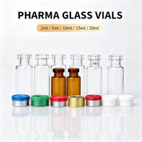 Flacon en verre vide de haute qualité, ambre transparent, plusieurs tailles, bouchon en caoutchouc scellé, emballage pharmaceutique