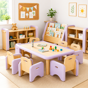 Kids Soft Padded <strong>Table</strong> and Chairs Set Reggio <strong>Toddler</strong> Study <strong>Play</strong> Set Daycare Preschool Nursery Kindergarten Classroom Furniture - Product Image 1
