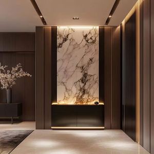 Entrance <b>Shoe</b> Cabinet Integrated Modern and Simple Small-Sized Solid <b>Wood</b> Light Luxury Screen Cabinet - Product Image 1