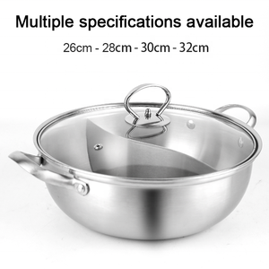 ชุดหม้อไฟชาบู-ชาบูในครัวทำจากสแตนเลส18/8หม้อซุปไม่ติด - Product Image 6