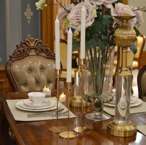 Wholesale Christmas Home Decor <strong>Brass</strong> <strong>Candlesticks</strong> and Metal Candle Holders in Bulk Gold/Rose Gold Luxury Style - Product Image 6