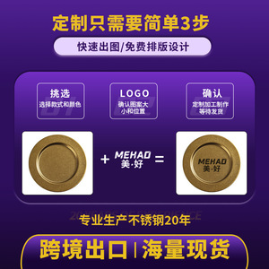 Round Gold Stainless Steel Steak Plate For Party Buffet Western Food Serving Tray Solid Color - Product Image 5