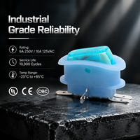 Interrupteur à bascule industriel lumineux rouge KCD1-106NC 6A 250V SPST IP40 avec connecteur à souder personnalisable ON-OFF, panneau d'interrupteur TUV rouge