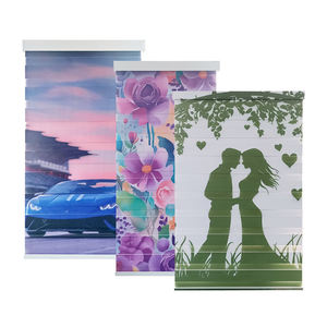 Stores zébrés motorisés à <span class=keywords><strong>double</strong></span> couche avec impressions 3D personnalisées, couches transparentes et opaques réglables, commande à distance facile - Product Image 1