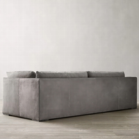 Amerikanisches RH-Style Modernes Holzrahmen-Sofa-Set mit Schwammfüllung und Stoffbezug, Costera 2-Sitzer Chesterfield Luxus Gebogenes Wohnzimmer-Sofa