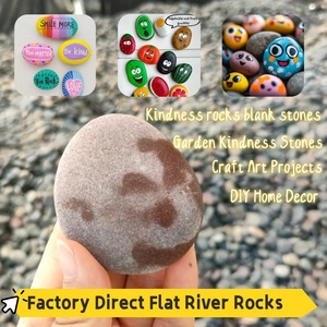 Piedras Naturales Planas para Pintar, Proyecto de Piedras de la Amabilidad y Arte Comunitario, Guijarros de Río Suaves Seleccionados a Mano, Listos para Pintar, a Granel - Product Image 1