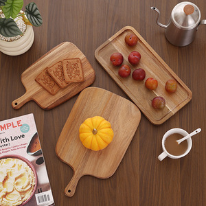 Acacia Wood Cutting <b>Board</b> Rectangle Multifunctional With Handle For Kitchen Fruit Cheese Serving Lightweight Durable Reusable - Product Image 4