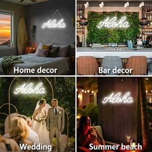 Letrero de neón <span class=keywords><strong>Aloha</strong></span>, luz LED de neón alimentada por USB, decoración de pared para habitación, fiesta, decoración de boda - Product Image 4