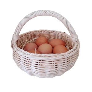 Panier de rangement pour oeufs en osier de rotin blanc taille S et panier à pain et vaisselle pour la maison - Product Image 2