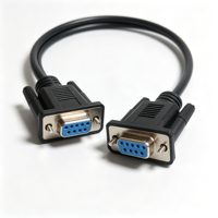 Kabel Seri RS232 DB9 9Pin D-Sub Female ke Female, Perakitan Kabel Harness untuk Komunikasi Null Modem Industri