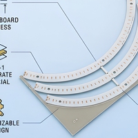 Carte de circuit imprimé rétroéclairée par LED CEM-1 personnalisée, à trois bandes en arc, pour l'éclairage