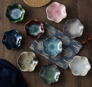 Grosir keramik kecil makanan ringan piring celup kreatif bunga dan pola tanaman untuk Pesta Hotel restoran dan rumah - Product Image 1