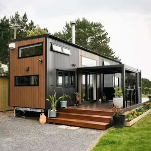 High Density Steel Structure Flat Pack House Modular Container House For Commercial Street Or Resort Hotel