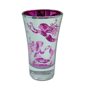 Produsen logo kustom <span class=keywords><strong>Shot</strong></span> kaca elektroplating warna-warni suvenir wisatawan Pink perak gelas <span class=keywords><strong>Shot</strong></span> putri duyung - Product Image 1