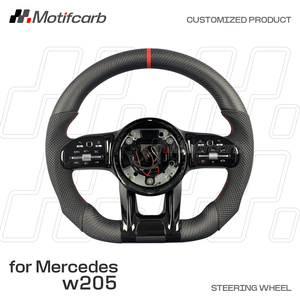 พวงมาลัยแต่ง Mercedes-Benz รุ่น AMG W167 W205 W213 GT C63 C-Class GLA คาร์บอนไฟเบอร์แบบด้านสั่งทำพิเศษ - Product Image 2