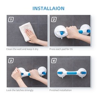 TAILI Barres d'appui de sécurité pour salle de bain Poignée de support de douche portable Main courante Super Grip Aspiration sous vide Montage mural solide