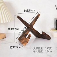 Support de livre de cuisine pliable en bois rustique en forme de X, montage facile, présentoir multifonctionnel pour tablette/menu pour la cuisine