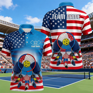 Polo à manches courtes en maille respirante pour le pickleball, le tennis et le dart, T-shirts de pickleball pour hommes, vêtements de sport légers - Product Image 1