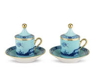 Ensemble de tasses à thé en céramique à motifs vintage avec couvercle, design bicolore pour la décoration de la maison, les fêtes, la vaisselle quotidienne