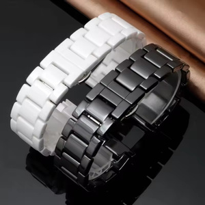 Correa de <span class=keywords><strong>reloj</strong></span> de cerámica con doble cierre plegable para mujer, pulsera Universal con hebilla de mariposa de 16mm, 20mm, 22mm y 18mm - Product Image 4