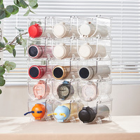 Support de stockage de vin rouge en plastique transparent empilable, support de bouteilles de vin autoportant, organisateur pour bouteille d'eau de réfrigérateur