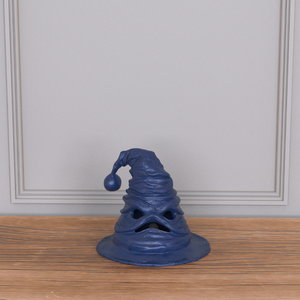 卸売りカスタムポリレジンかわいいハロウィーンの休日の装飾ブルー樹脂邪悪な魔女帽子香コーンバーナーベース付き - Product Image 2