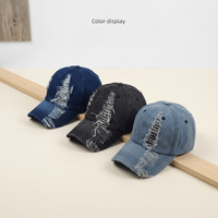 Gorra de béisbol unisex de algodón lavado con efecto desgastado, estilo vintage, con agujeros, tipo trucker, para deportes al aire libre, informal, estilo papá.
